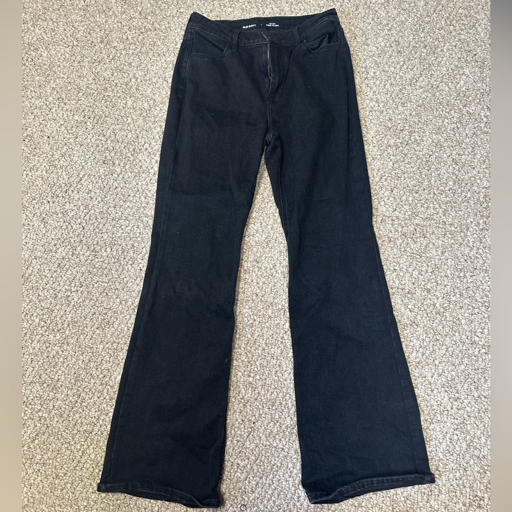 Old Navy black denim wow flare jeans